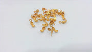 100 Pcs Gold Plated Brass Cord Ends, Findings  G14238