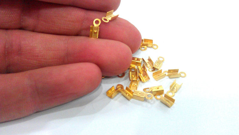 20 Cord Ends,Findings  Gold Plated Brass G9875