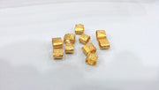 10 Pcs Gold Plated Brass  Small Tube Beads G9645