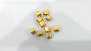 10 Pcs Gold Plated Brass  Small Tube Beads G9645