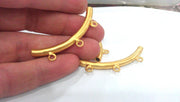 2 Tube Pendant with  3 Loop Setting ,Findings Gold Plated Brass G137