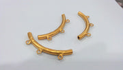 2 Tube Pendant with  3 Loop Setting ,Findings Gold Plated Brass G137