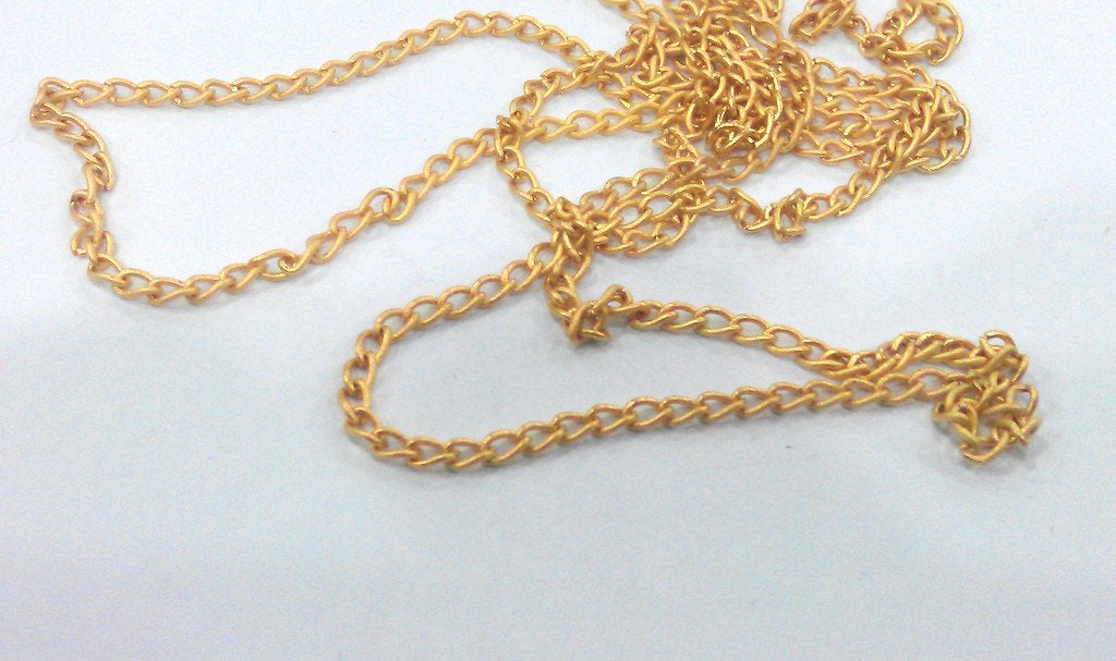 1 Meter - 3.3 Feet  (3x4 mm) Gold Plated Chain G20425