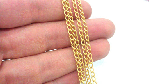 1 Meter - 3.3 Feet  (3x4 mm) Gold Plated Chain G20425