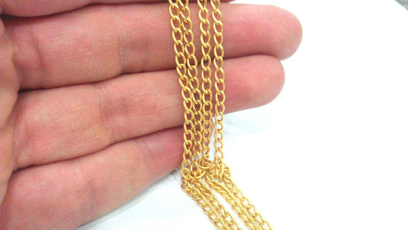 1 Meter - 3.3 Feet  (3x4 mm) Gold Plated Chain G20425