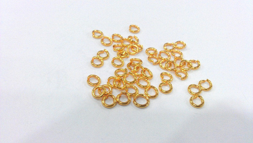 20 Pcs (6 mm) Gold Plated Brass strong jumpring ,Findings G13767