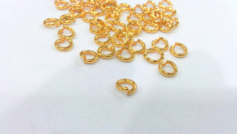 20 Pcs (6 mm) Shiny Gold jumpring 24k Gold Brass Strong jumpring Findings G13767