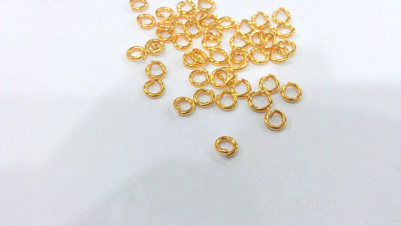 20 Pcs (6 mm) Shiny Gold jumpring 24k Gold Brass Strong jumpring Findings G13767