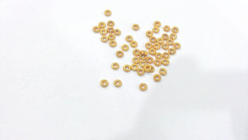 200 Pcs (5 mm) Gold Plated Round  Findings , G9874