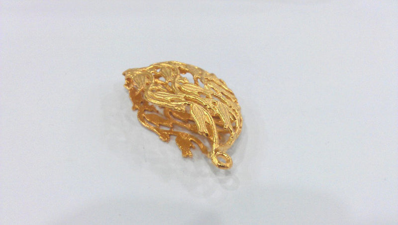 Bead Container Pendant  , Gold Plated Brass G152