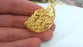 Bead Container Pendant  , Gold Plated Brass G152
