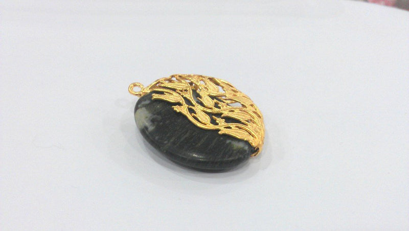 Bead Container Pendant  , Gold Plated Brass G152