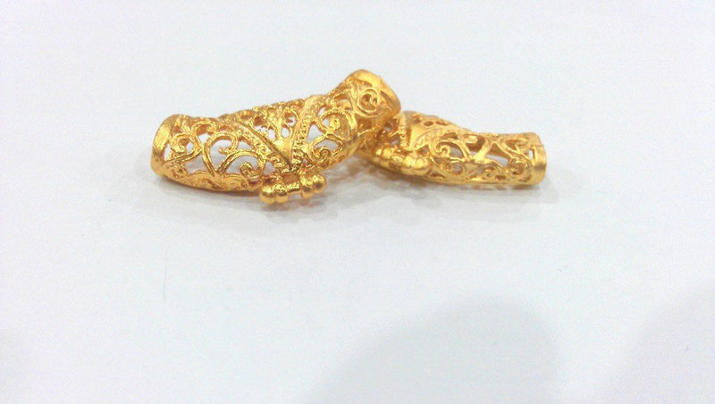 2 Gold Plated Brass Connector Bail  G13678