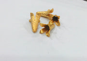 2 Gold Plated Cones Findings , Gold Plated Brass G9229