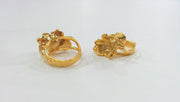 Gold Plated Brass Flower Ring Blank ,  (10mm Blank)  G165