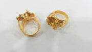 Gold Plated Brass Flower Ring Blank ,  (10mm Blank)  G165