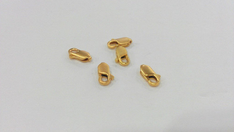 5 Pcs.(13 x 5 mm)  Metal Lobster Clasps , Gold Plated Metal  G171