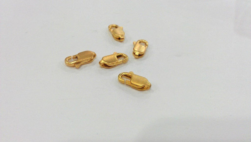 5 Pcs.(13 x 5 mm)  Metal Lobster Clasps , Gold Plated Metal  G171