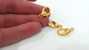 2 Gold Clasp Findings Gold Plated Lobster Clasps 2 Pcs. (20x16 mm) G172