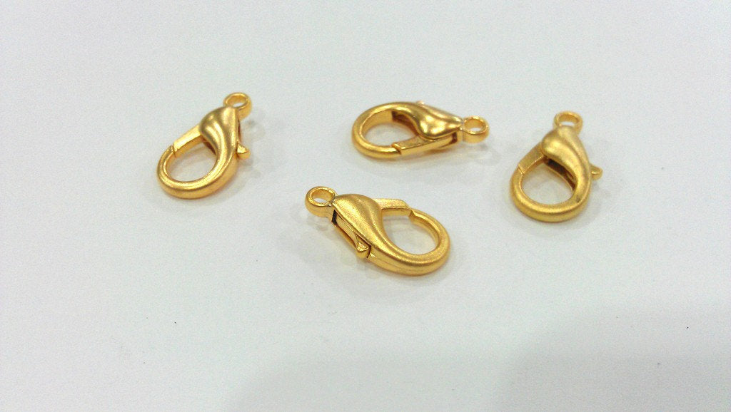 2 Gold Clasp Findings Gold Plated Lobster Clasps 2 Pcs. (20x16 mm) G172