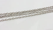 Antique Silver Plated Chain 1 Meter - 3.3 Feet  (3x5 mm)  G16453