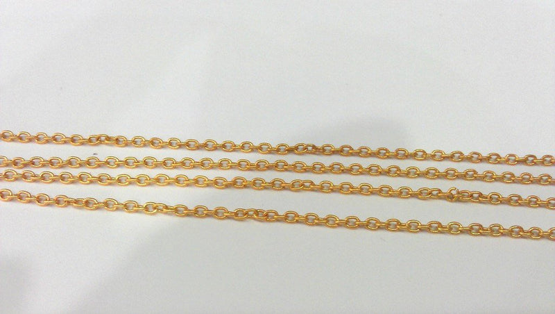 5mt Gold Chain Cable Chain Gold Plated Chain  5 Meters - 16.5 Feet  (2x3 mm)  G16857