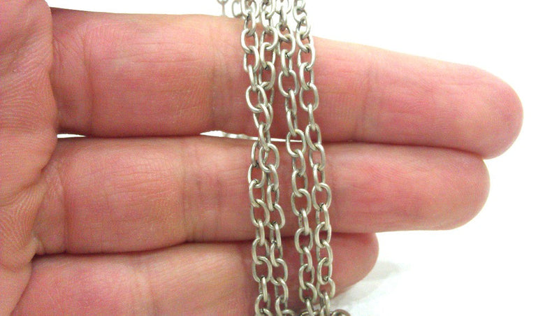 Antique Silver Plated Chain 1 Meter - 3.3 Feet  (3x5 mm)  G16453
