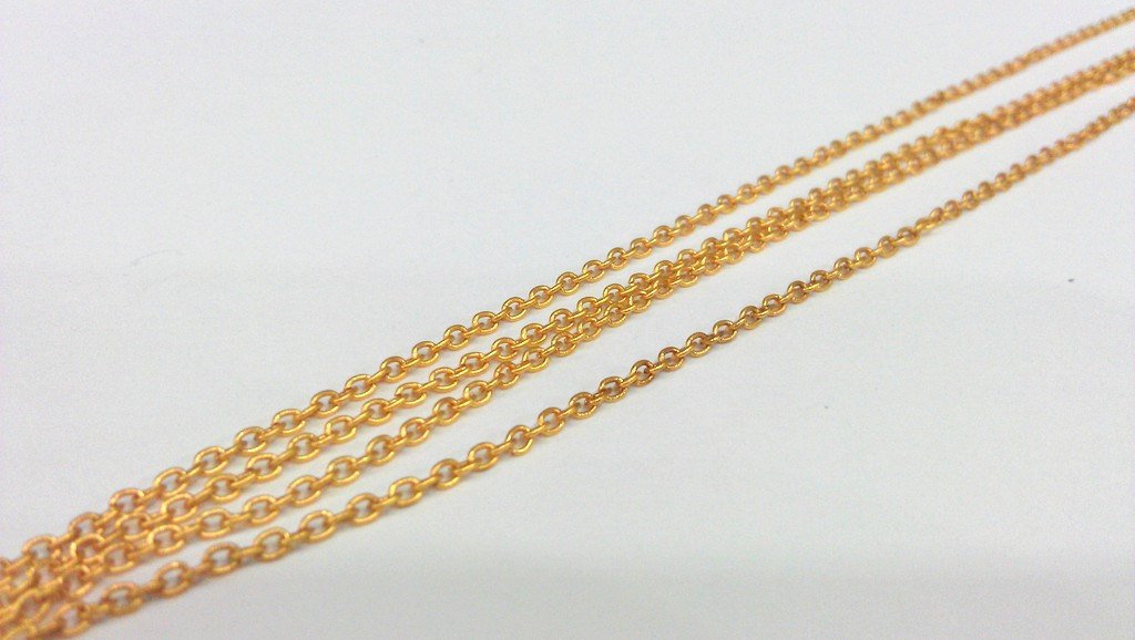 33ft Gold Chain Cable Chain Gold Plated Chain  10 Meters - 33 Feet  (2x3 mm)  G16857