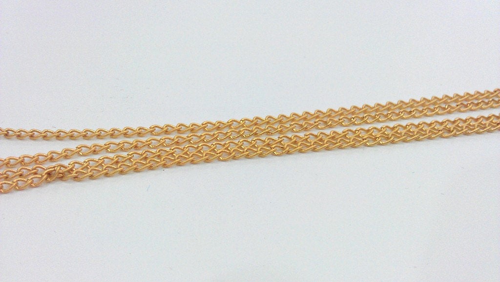 1 Meter - 3.3 Feet  (3x4 mm) Gold Plated Chain G20425