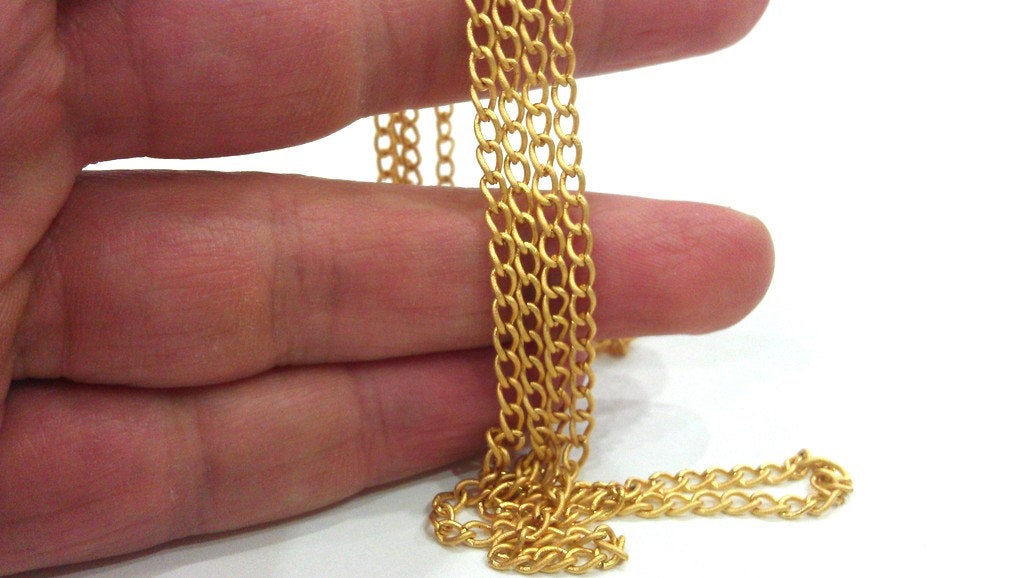 1 Meter - 3.3 Feet  (3x4 mm) Gold Plated Chain G20425