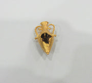 Gold Pendant Amphora Pendant , Gold Plated Brass G9861