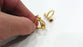 5 Pcs Adjustable Ring Blank  (6mm Drop Blank), Gold Plated  Brass  G11495