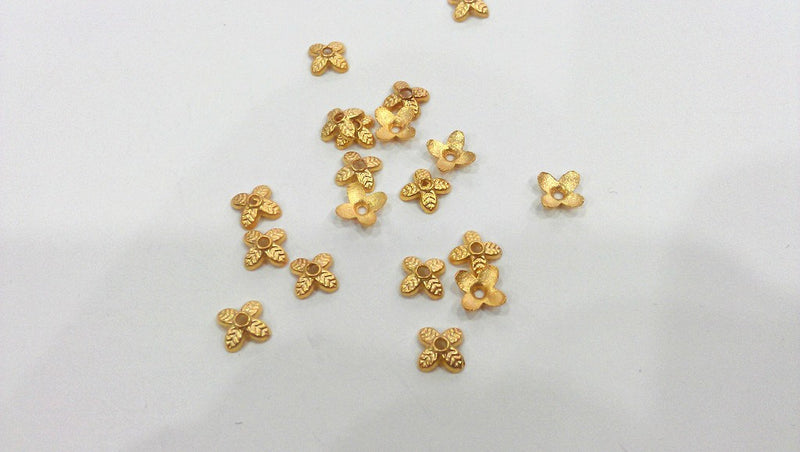 300 Gold Bead Caps Gold Plated Bead Caps  G12794