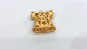 30x24 mm   Robe Pendant,Connector , Gold Plated Brass G183