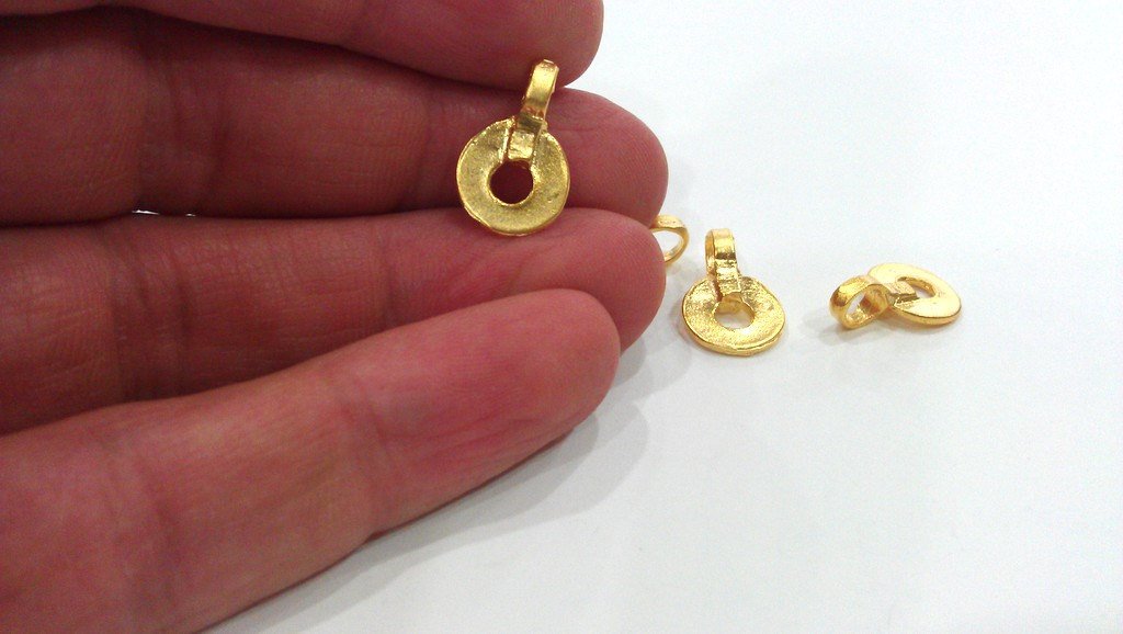 4 Pcs Gold Plated Brass Charms ,  G185