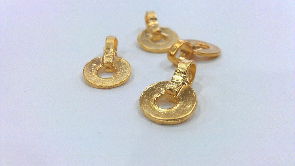 4 Pcs Gold Plated Brass Charms ,  G185