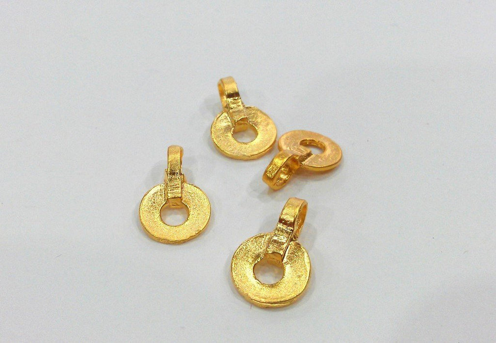 4 Pcs Gold Plated Brass Charms ,  G185