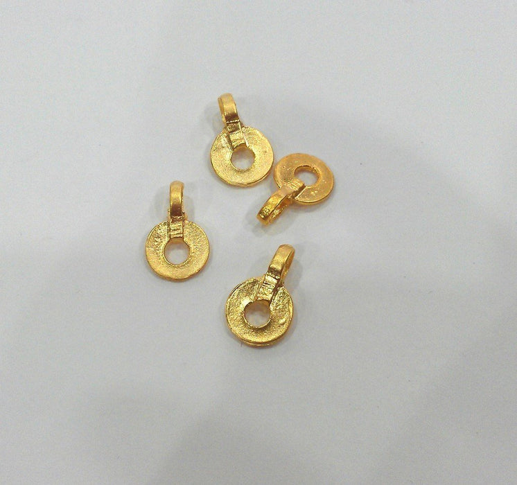 4 Pcs Gold Plated Brass Charms ,  G185