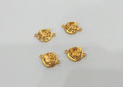 4 Butterfly Charms Connector , Gold Plated Brass 4 Pcs  G186