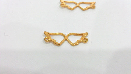 2 Wing Charms Gold Plated Metal  G11803