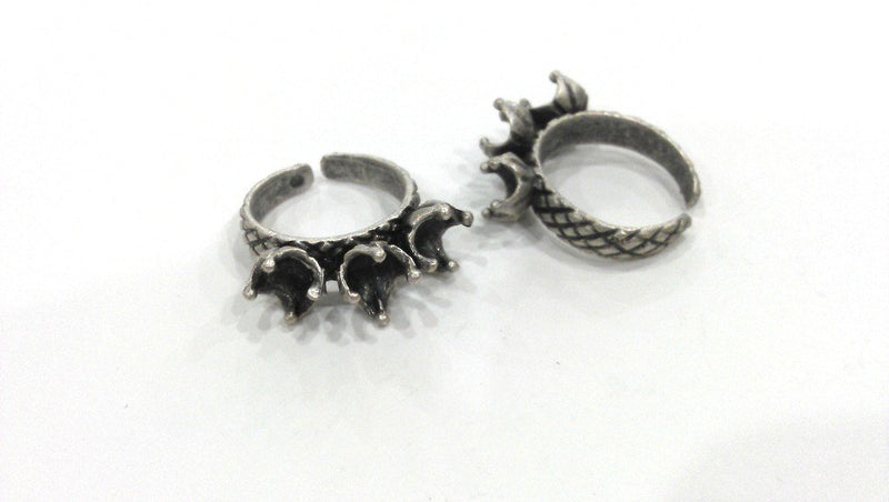Antique Silver Plated Brass Ring Base Blank (6mm Blank) G10781