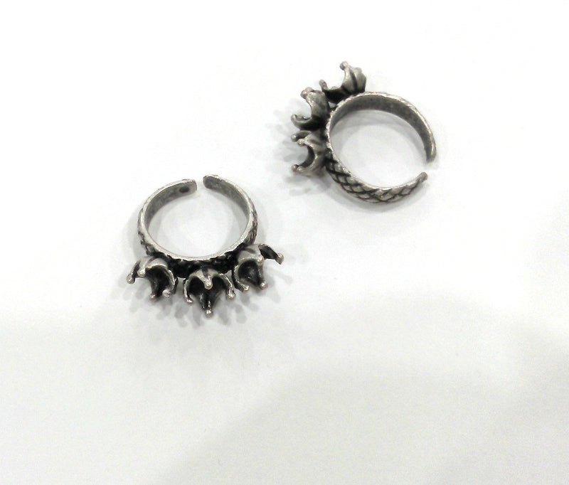 Antique Silver Plated Brass Ring Base Blank (6mm Blank) G10781