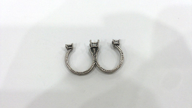 10 Ring Blank Ring setting Silver Plated Brass Ring Base Blank  (4mm and 5mm Blank)  G16287