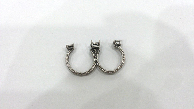 10 Ring Blank Ring setting Silver Plated Brass Ring Base Blank  (4mm and 5mm Blank)  G16287