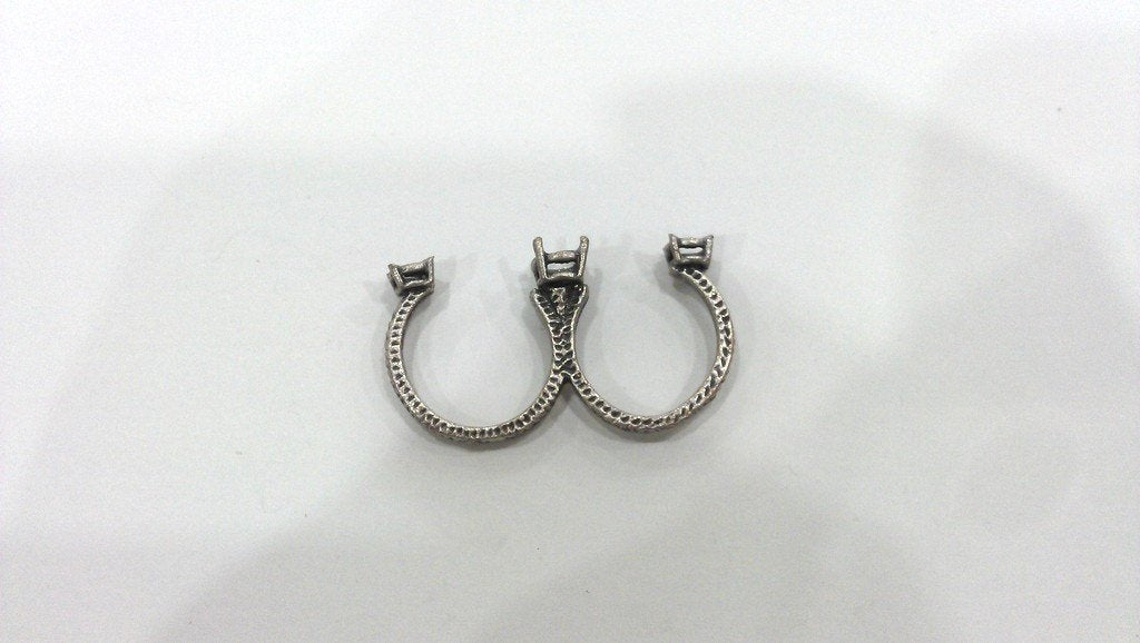 10 Ring Blank Ring setting Silver Plated Brass Ring Base Blank  (4mm and 5mm Blank)  G16287