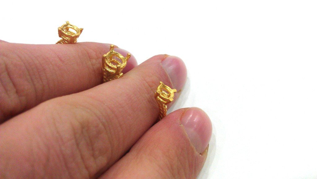Gold Plated Brass Ring Base Blank (4mm and 6mm Blank) G16431