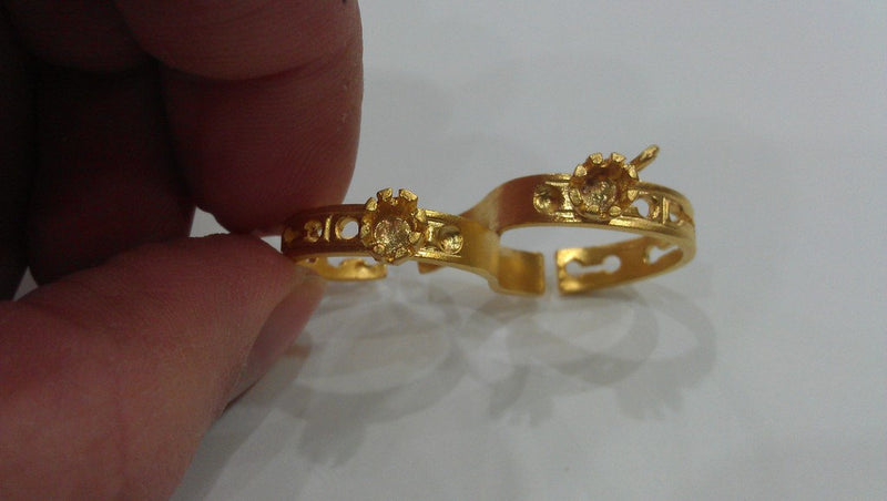 Gold Plated Brass Ring Base Blank  (4mm Blank)  G199