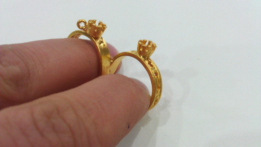 Gold Plated Brass Ring Base Blank  (4mm Blank)  G199