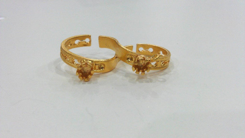 Gold Plated Brass Ring Base Blank  (4mm Blank)  G199