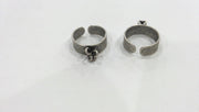 Antique Silver Plated Brass Adjustable  Ring with a Loop Setting  G9191